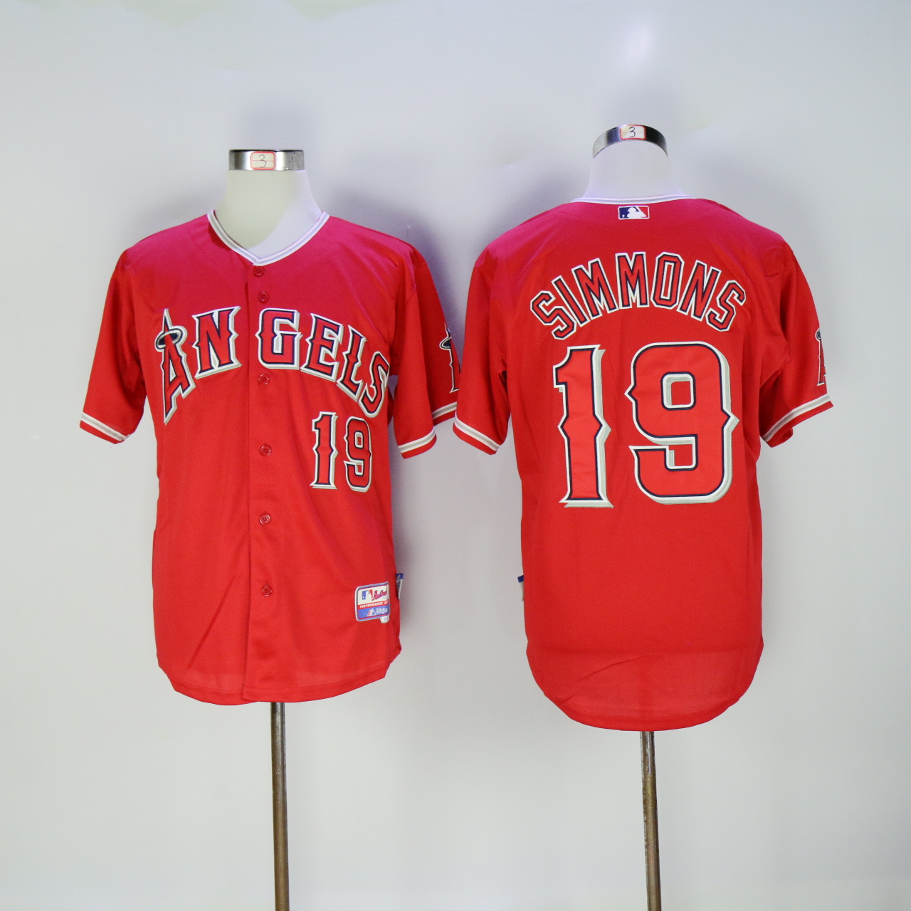 Men Los Angeles Angels #19 Simmons Red MLB Jerseys->los angeles angels->MLB Jersey
